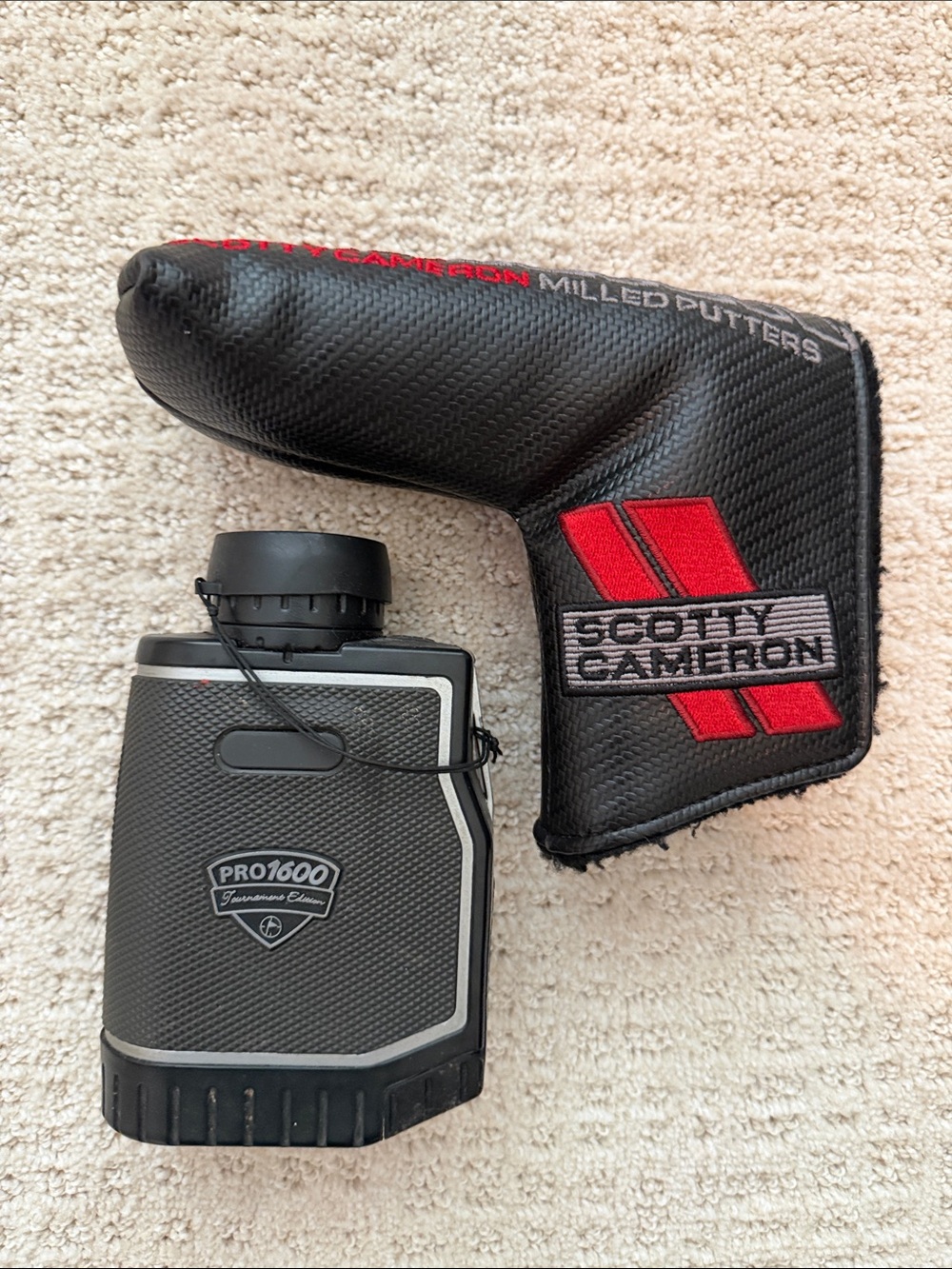 COMBO DEAL!! Scotty Cameron Putter Head-cover + Black Pro 1600 Rangefinder